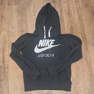 Nike Women's Black Hoodie with White Logo
